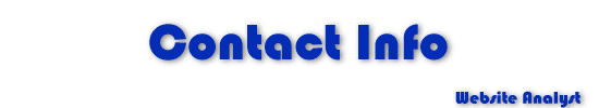 Website Analyst - Contact Info/Feedback