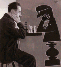 [ Robert Doisneau - Savignac, Check Mate, 1950. Offset printed in Lombreuil, France, 1987 - PH337. ]