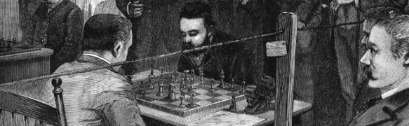 [ Russian champion Mikhail Tchigorin and Weiss (U.S.A.), New York, 1889 ]