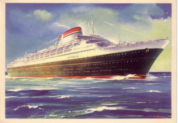 Andrea Doria, Italian transatlantic ship, ca. 1953.