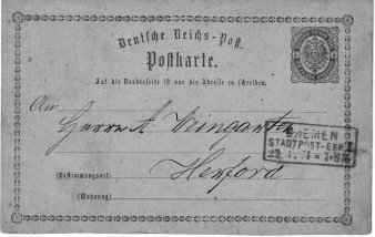 Half-groschen postcard of the German Empire, 1874.