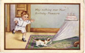 Birthday postcard, early 1900s.