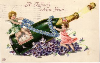 New Year's greeting postcard, 1911.
