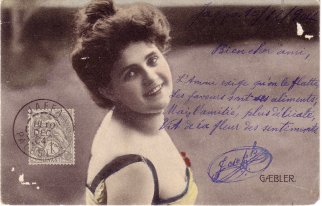 Four-line poem in French, 1904.