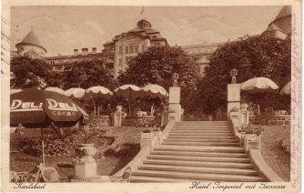Imperial Hotel, Karlsbad, postally used in 1927.