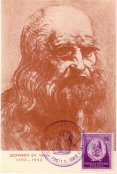 Leonardo da Vinci, Romania, 1952. Maximum Card from the Collection of Lucian Millis.