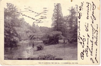 Central Park, New York, real-photographic postcard, 1903.