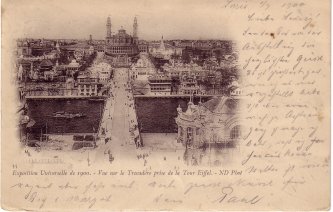 A souvenir of the World's Exposition in Paris, postally used in July 1900.