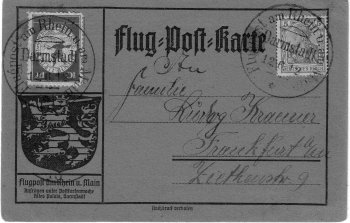 Special postcard carried by the Zeppelin Schwaben, 12 June 1912.