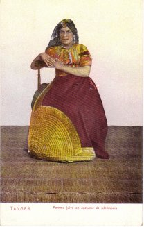 Jewish woman in feast dress, Tangier, ca. 1910