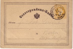 The world's first postcard, introduced by Austria in 1869.